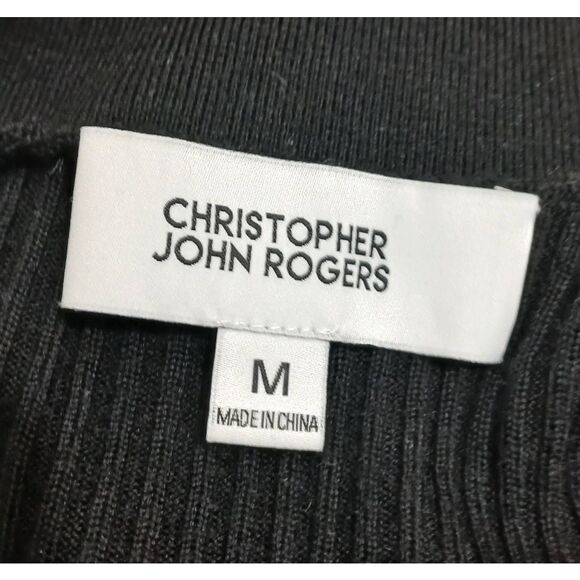 Christopher john rogers womens medium yellow black maxi dress wool colorblock - Picture 5 of 8